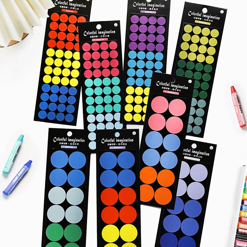 

3sheets Circle Pattern Random Sticker, Multicolor