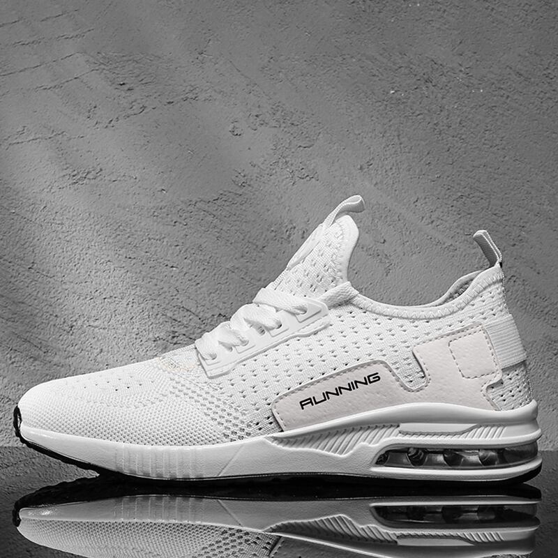 

Guys Letter Graphic Lace Up Decor Knit Sneakers, White