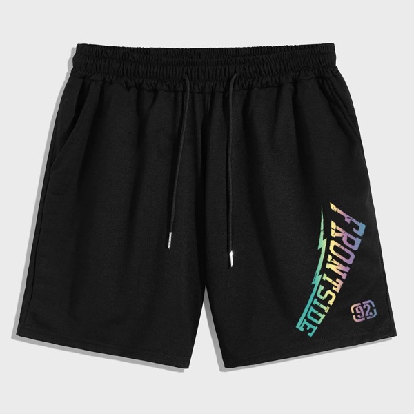 

Guys Letter Drawstring Shorts, Black