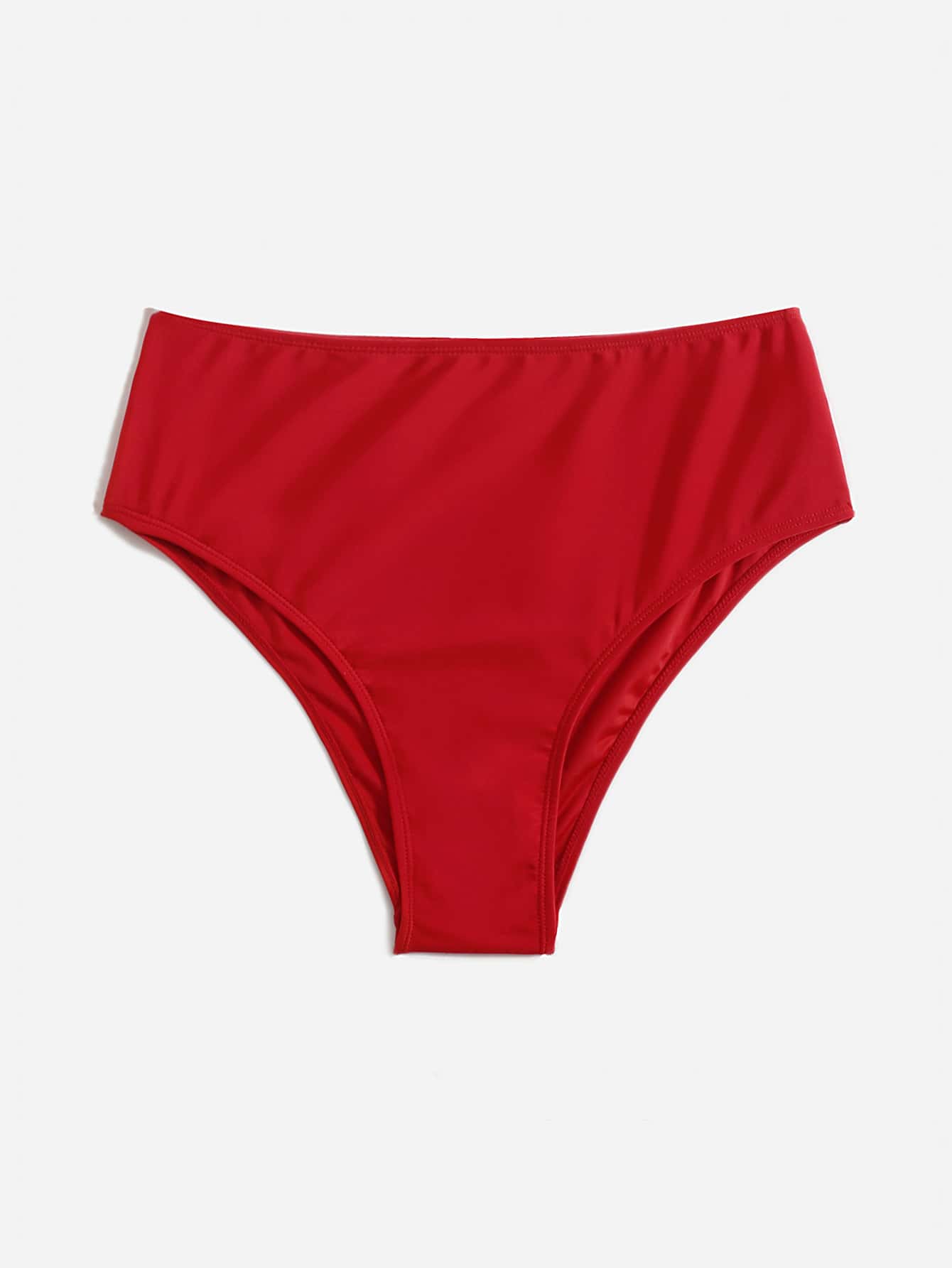 High Waisted Bikini Panty - Red - View 1