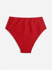 High Waisted Bikini Panty - Red - View 2