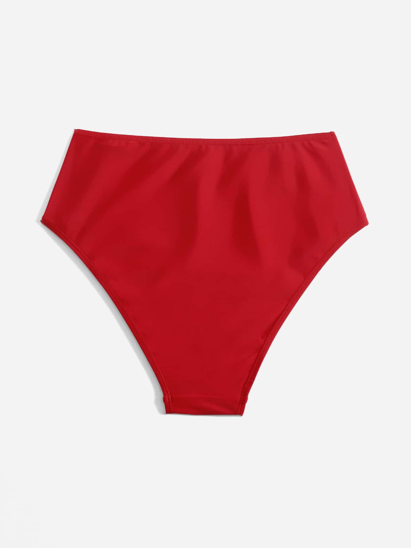 High Waisted Bikini Panty - Red - View 2