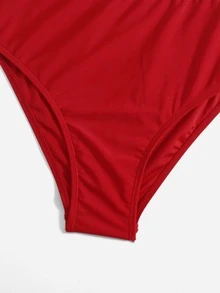 High Waisted Bikini Panty - Red - View 4
