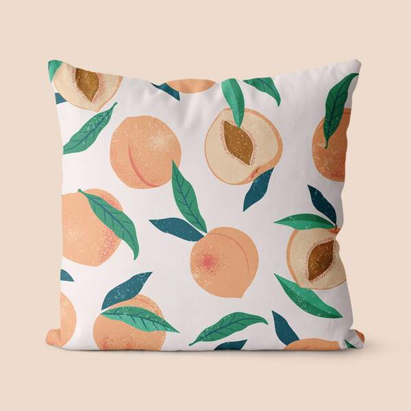 

Peach Print Cushion Cover Without Filler, Multicolor