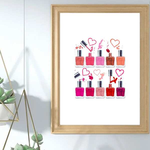 

Nail Polish Print Unframed Painting, Multicolor