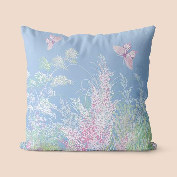 

Butterfly & Floral Cushion Cover Without Filler, Multicolor