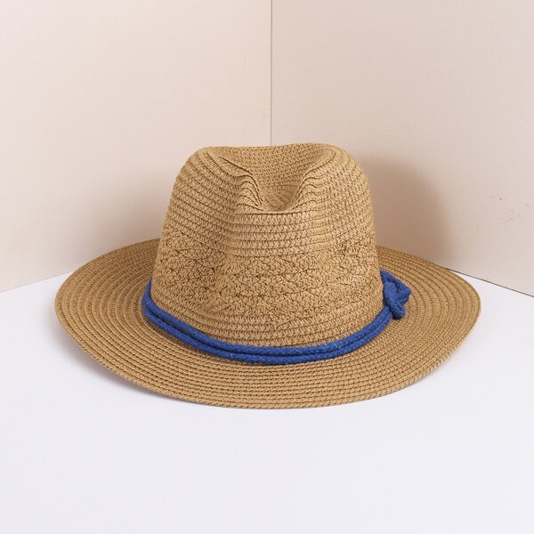 

Rope Decor Straw Hat, Khaki