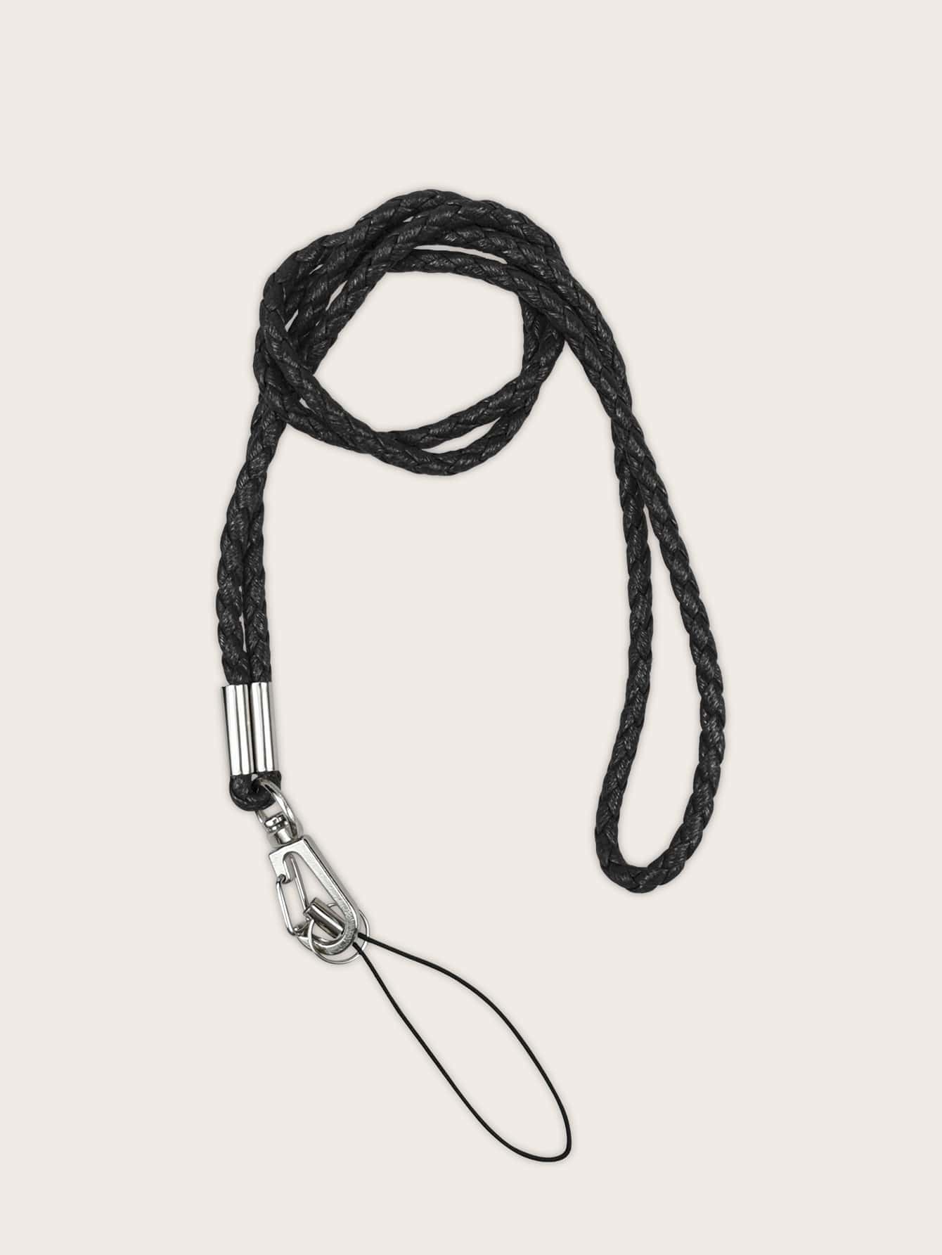 1入組編織手機掛繩 - 黑色 - 查看 1