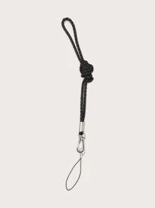 1入組編織手機掛繩 - 黑色 - 查看 3