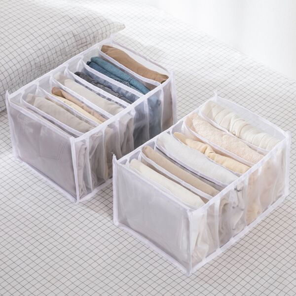 

1pc Foldable Clothes Storage Box, White