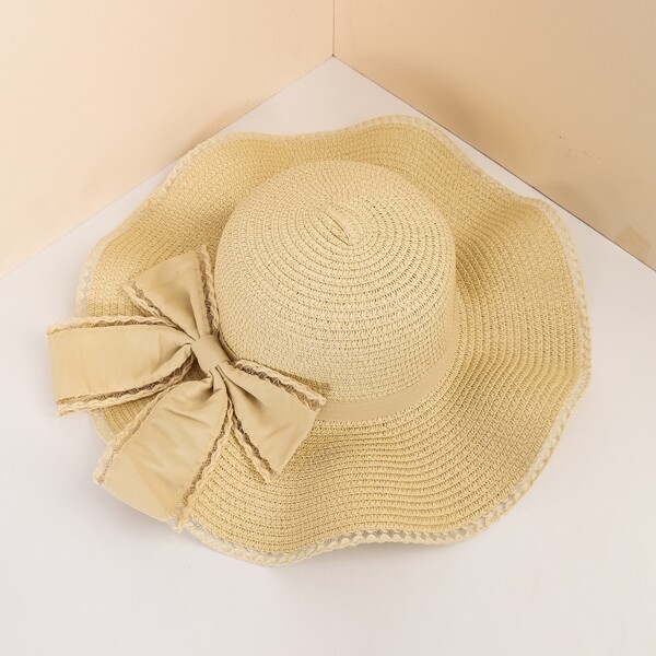 

Bow Knot Decor Hat, Beige