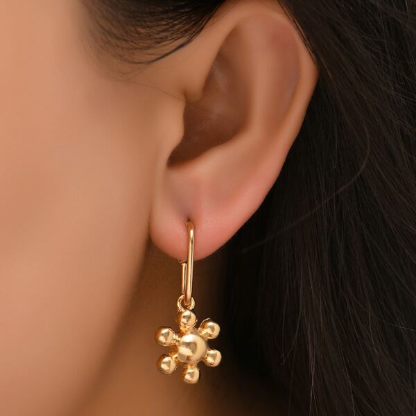 

1pair Metal Earrings, Gold