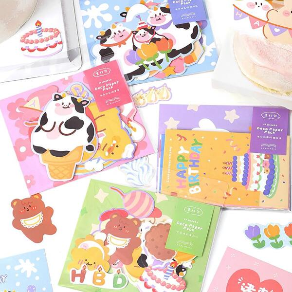 

1pack Cartoon Graphic Random Sticker, Multicolor