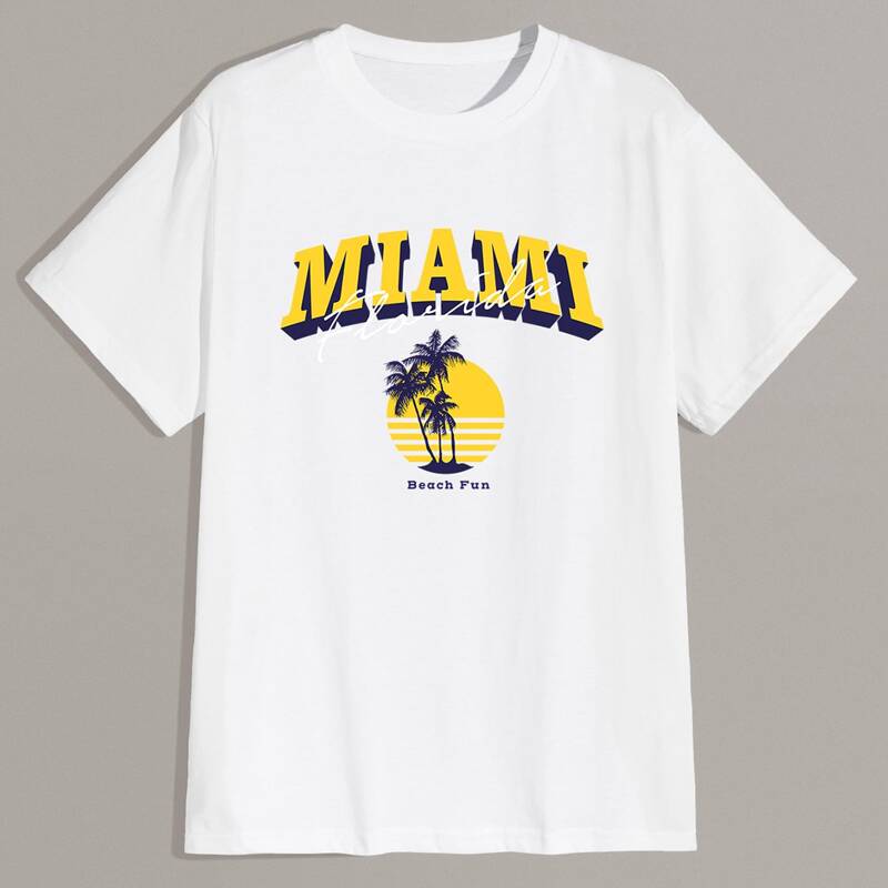 

Guys Letter Tropical Graphic Tee, White