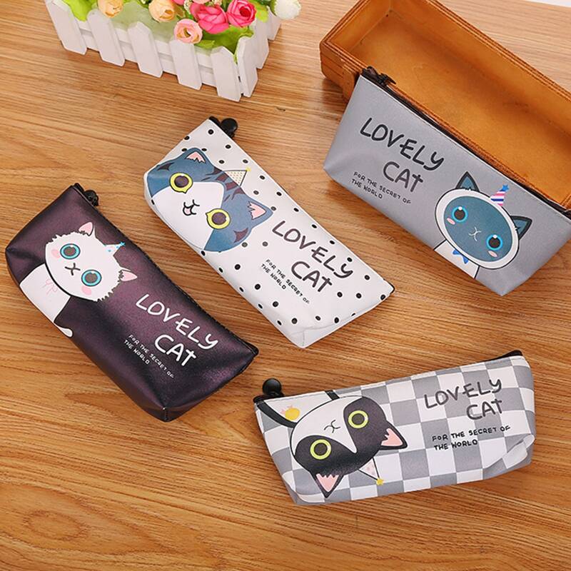 

1pc Cartoon Cat Print Random Pencil Bag, Multicolor