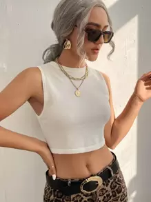 SHEIN Unity 素色抽繩後上衣 - 白色 - 查看 2