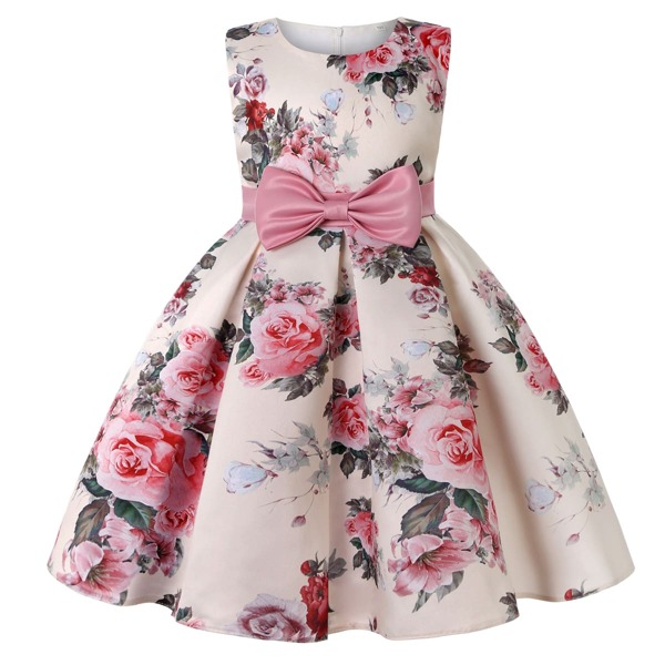 

Toddler Girls Allover Floral Print Bow Front Gown Dress, Multicolor