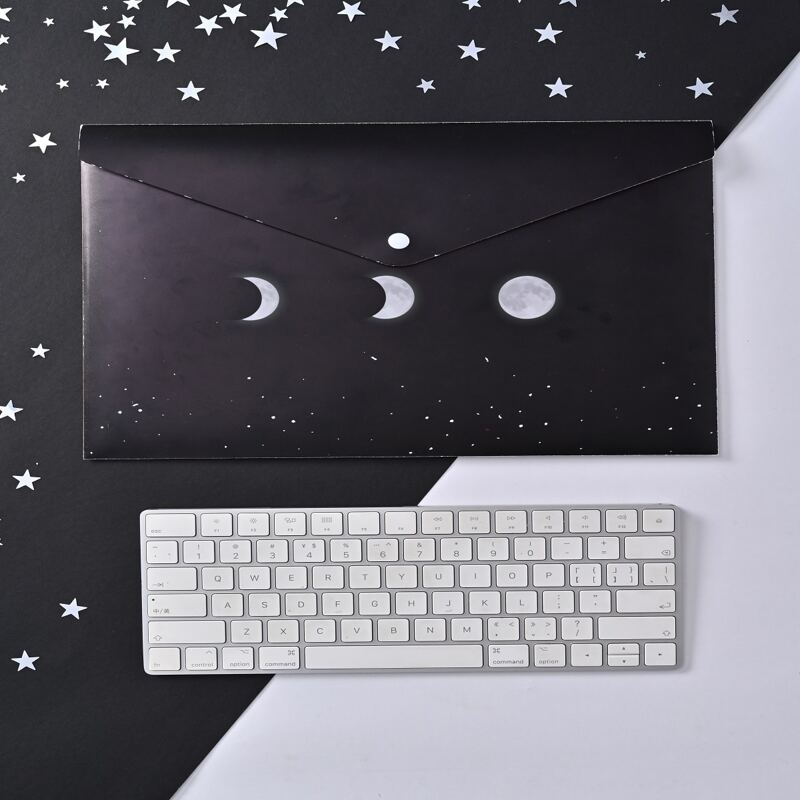 

Moon Print File Pocket, Black and white