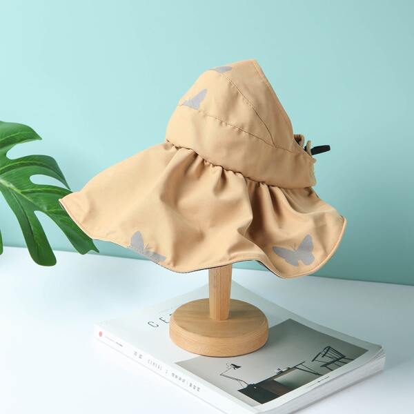 

Butterfly Print Hat, Mustard yellow