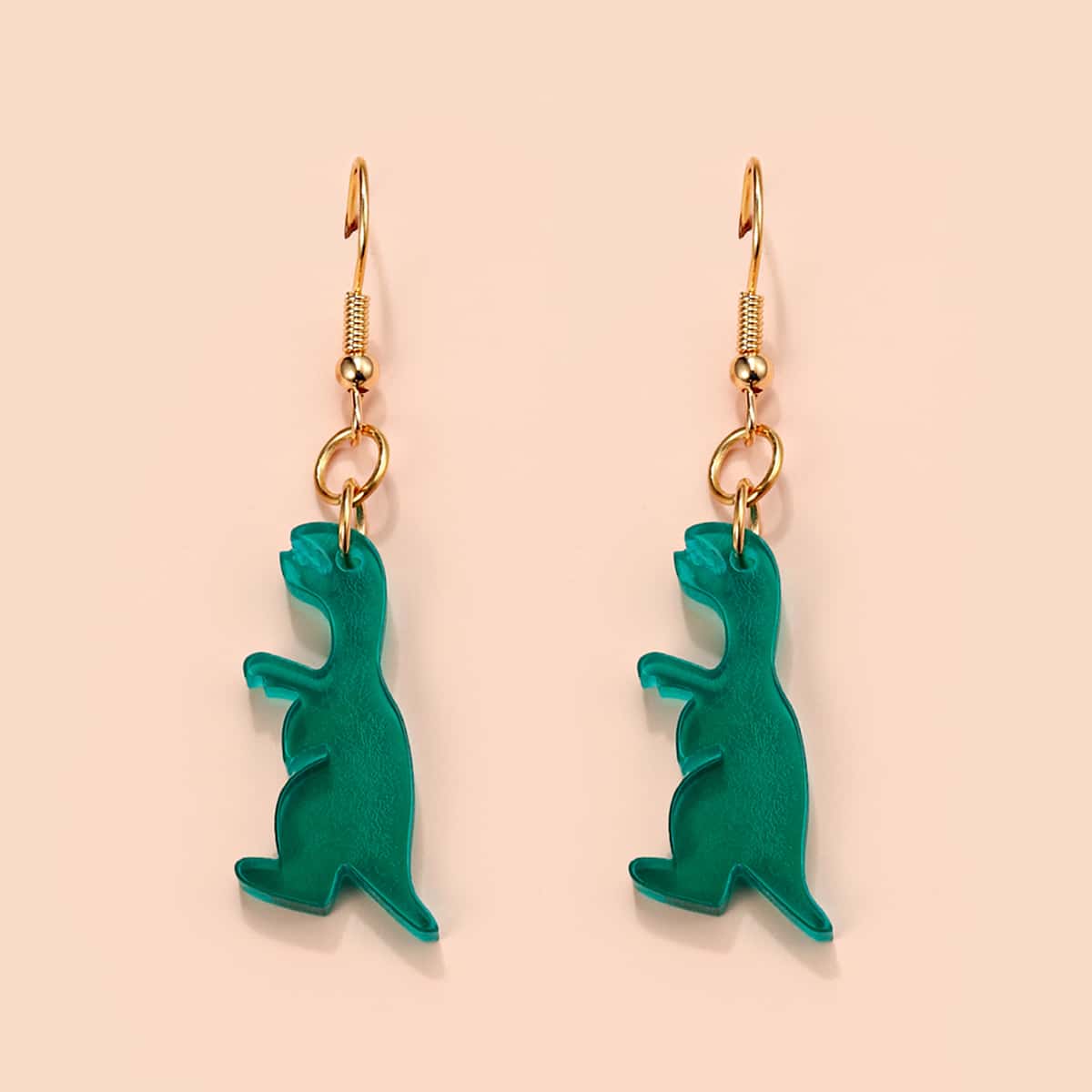 

Dinosaur Charm Earrings, Green