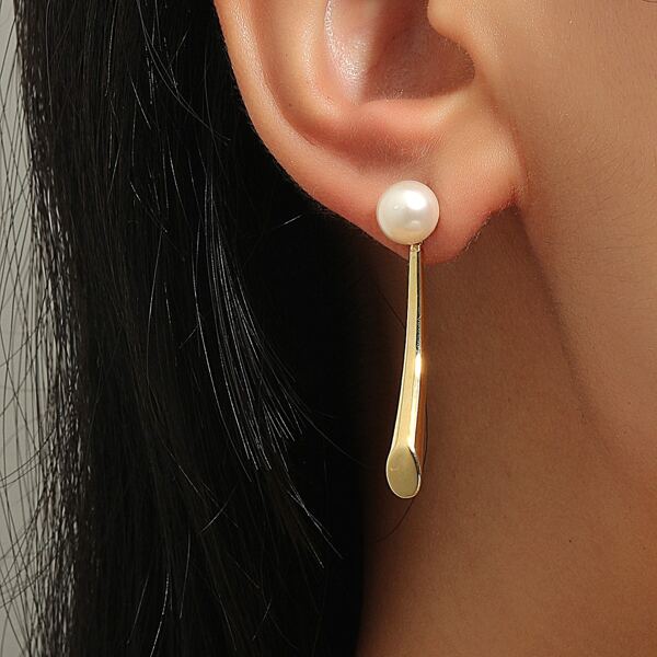 

Faux Pearl Decor Earrings, White