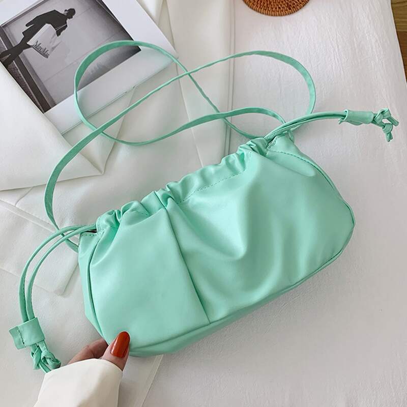 

Ruched Crossbody Bag, Green