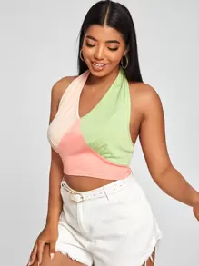 Celure Plus Cut And Sew Halter Top - Multicolor - View 1