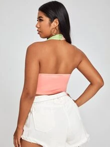 Celure Plus Cut And Sew Halter Top - Multicolor - View 2