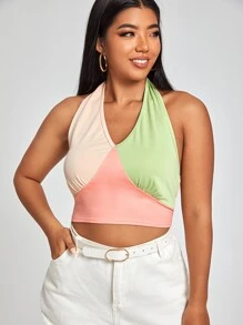 Celure Plus Cut And Sew Halter Top - Multicolor - View 5