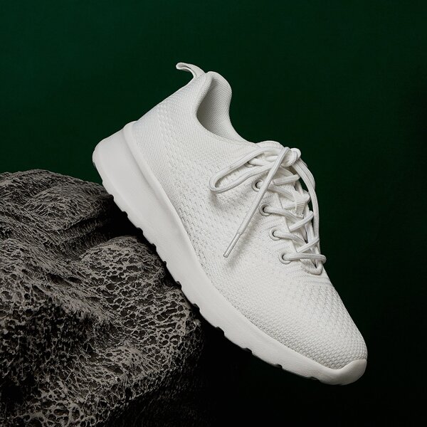 

Lace-up Front Knit Running Shoes, White