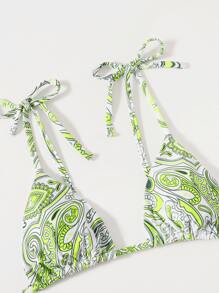 佩斯利印花三角比基尼 - 彩色 - 查看 3