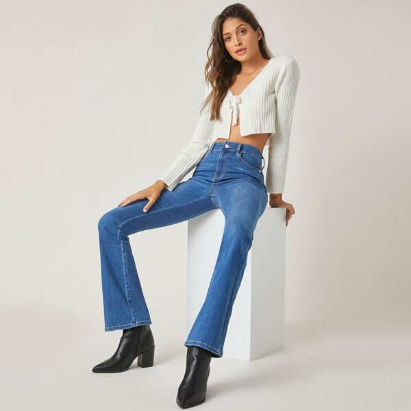 

High-Waisted Dinner Date Flare Jeans, Light wash