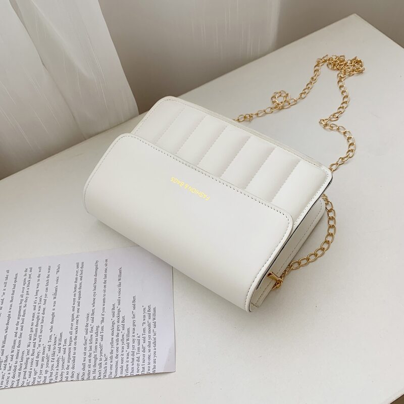 

Stitch Detail Chain Crossbody Bag, White