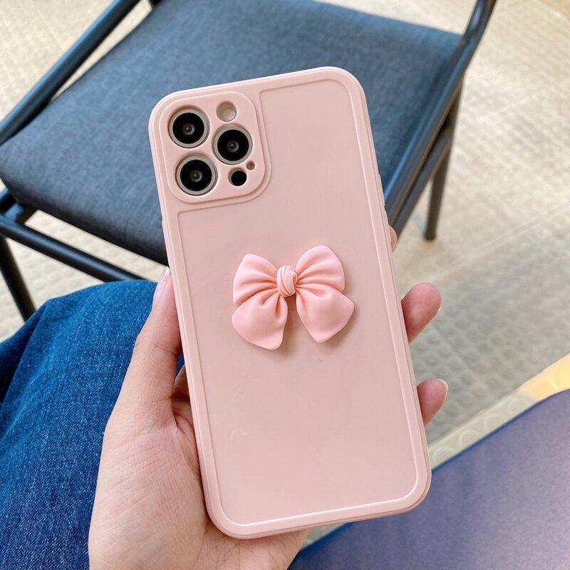 

Bow Decor Phone Case, Pink