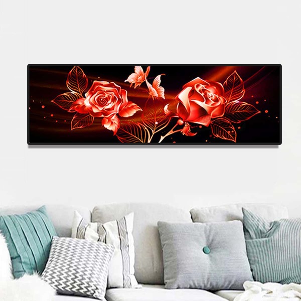 

Flower Print DIY Diamond Unframed Painting, Multicolor