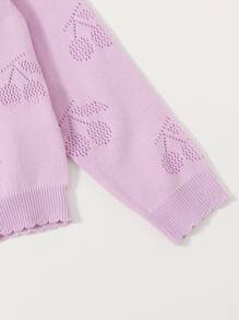 Cô gái mới biết đi Cardigans Nút phía trước Rau quả Giải trí - Màu tím hoa cà - Xem 4