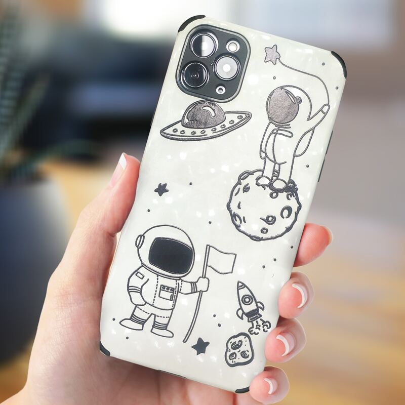 

Cartoon Astronaut Phone Case, Black