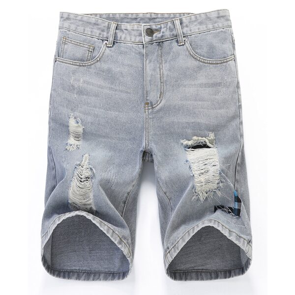 

Men Distressed Denim Shorts, Light wash