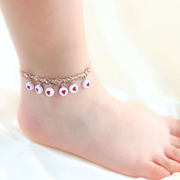 

Toddler Girls Heart Decor Anklet, Multicolor