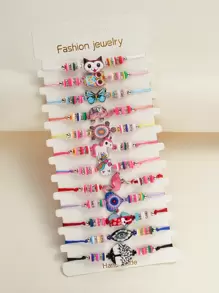 12 件女孩卡通手链 - 彩色 - 查看 1