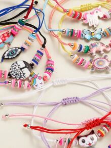 12 件女孩卡通手链 - 彩色 - 查看 2