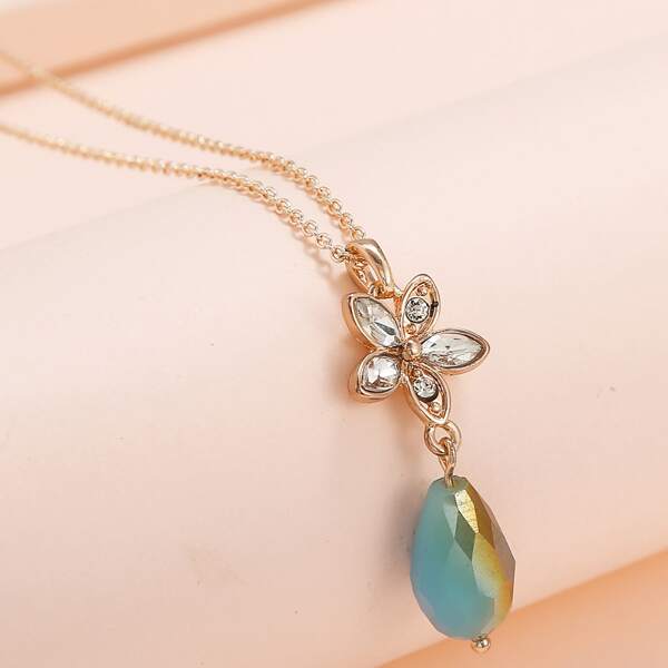 

Girls Bead Pendant Necklace, Rose gold