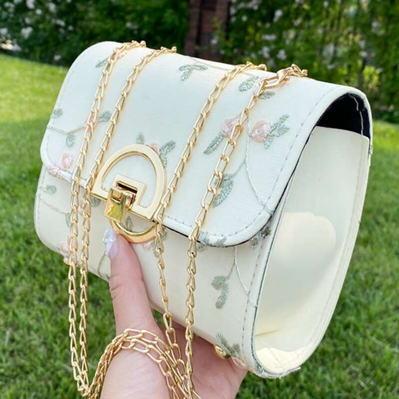 

Floral Pattern Shoulder Bag, Beige
