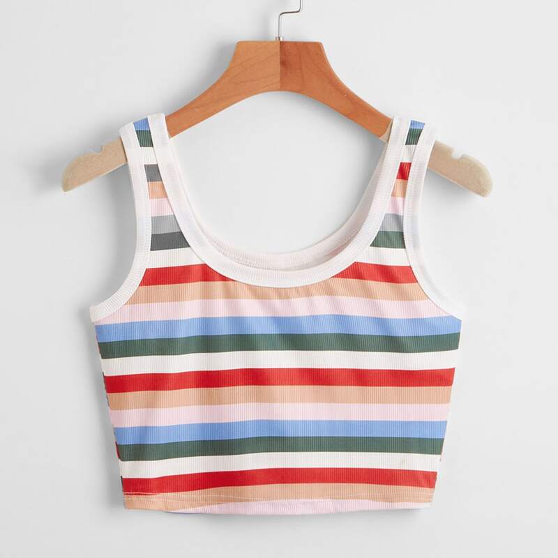 

Striped Ringer Tank Top, Multicolor