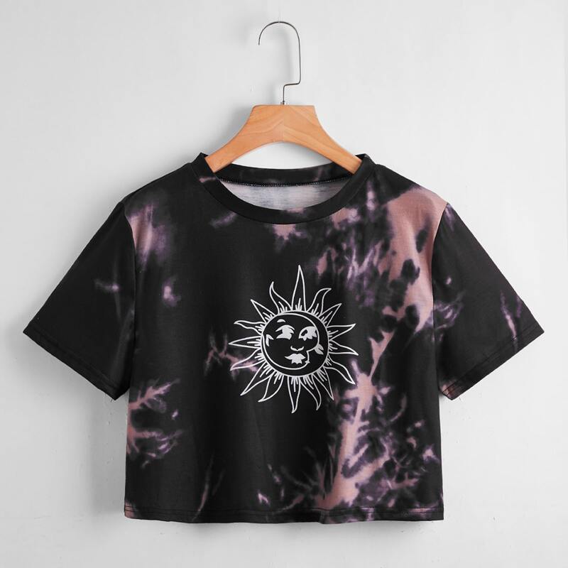 

Sun Print Tie Dye Crop Tee, Multicolor