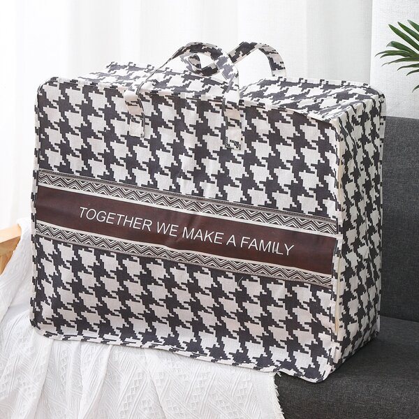 

Houndstooth Pattern Clothes Storage Bag, Multicolor