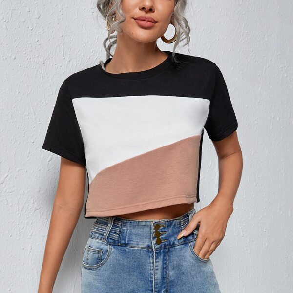 

Colorblock Crop Tee, Multicolor
