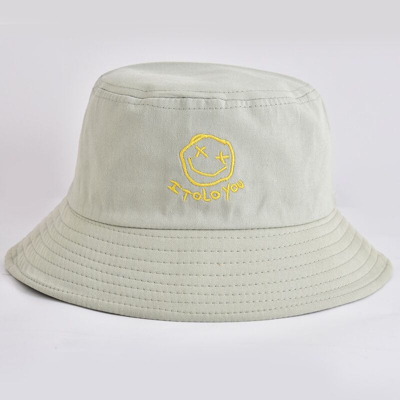 

Guys Expression Embroidery Bucket Hat, Cadet blue