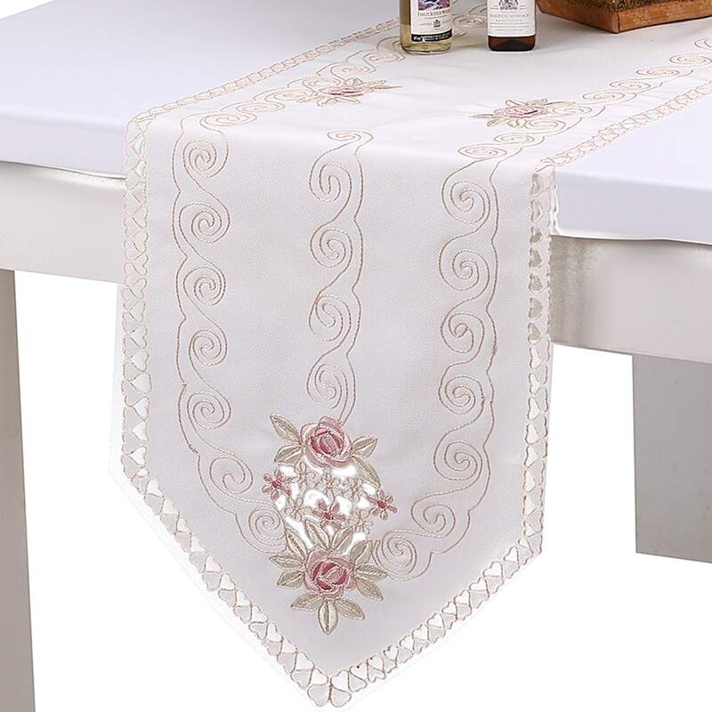 

1pc Embroidery Detail Table Runner Or Placemat, Multicolor