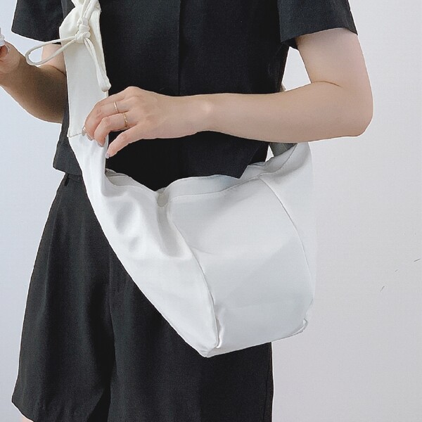 

Ruched Crossbody Bag, Beige